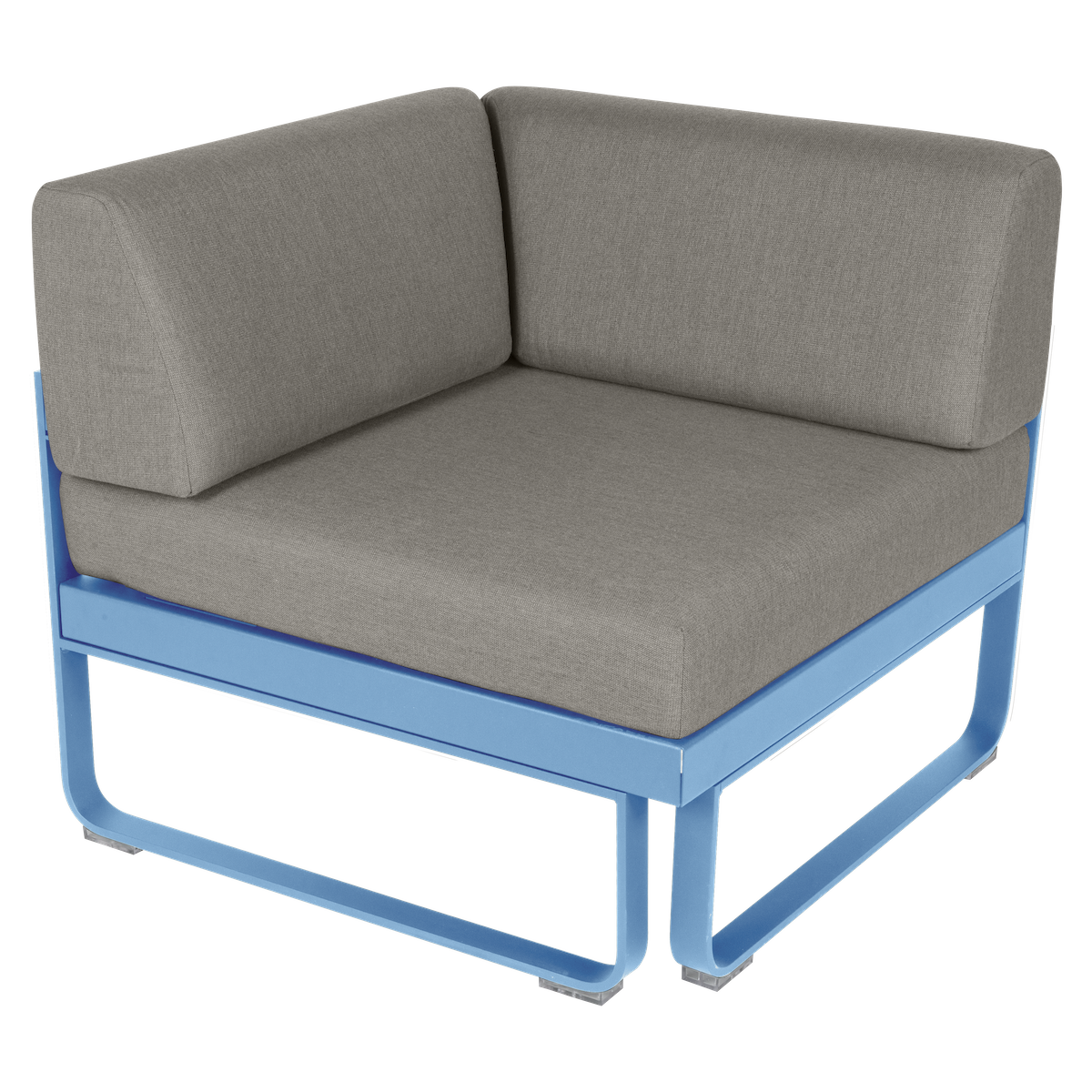 Module d'angle 1 place BELLEVIE Fermob bleu maya-taupe grisé