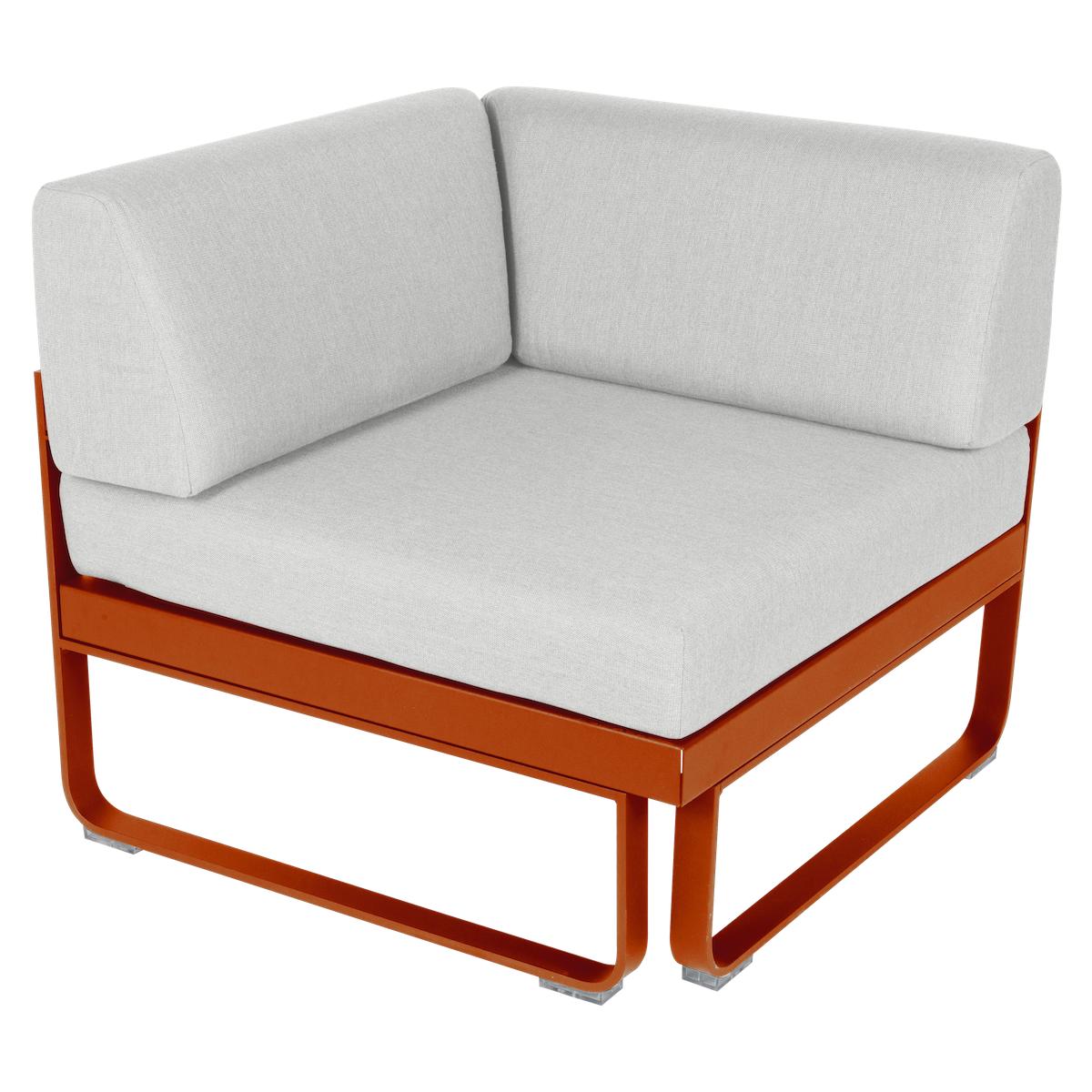 Module d'angle 1 place BELLEVIE Fermob orange confite-Blanc grisé