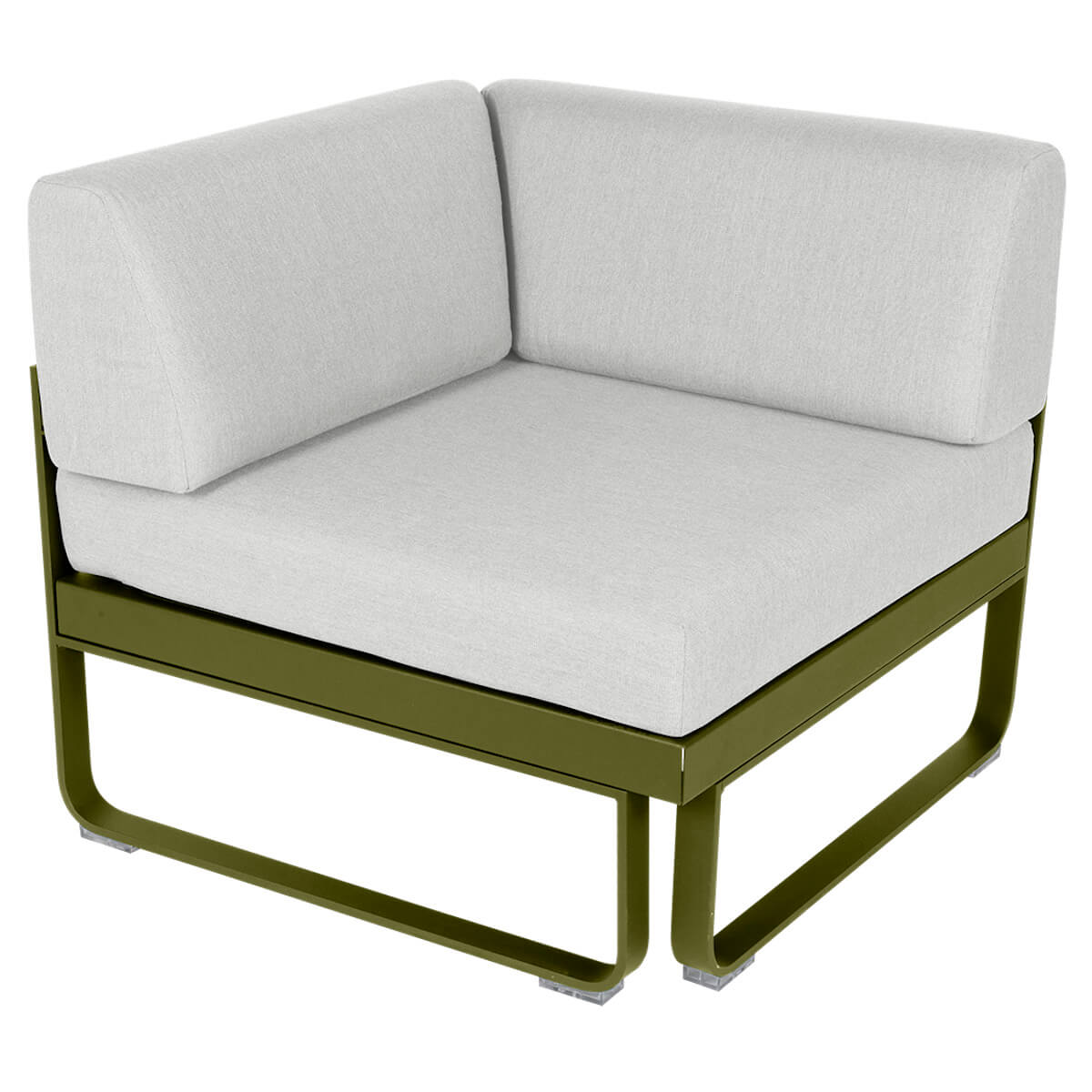 Module d'angle 1 place BELLEVIE Fermob vert pesto-blanc grisé
