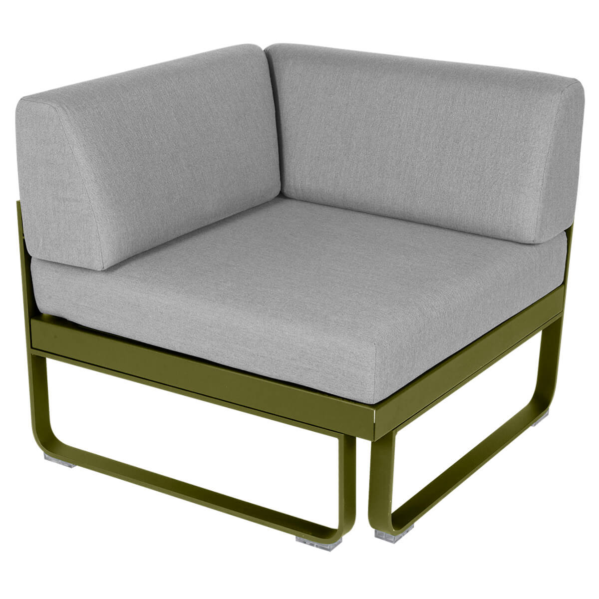 Module d'angle 1 place BELLEVIE Fermob vert pesto-gris flanelle