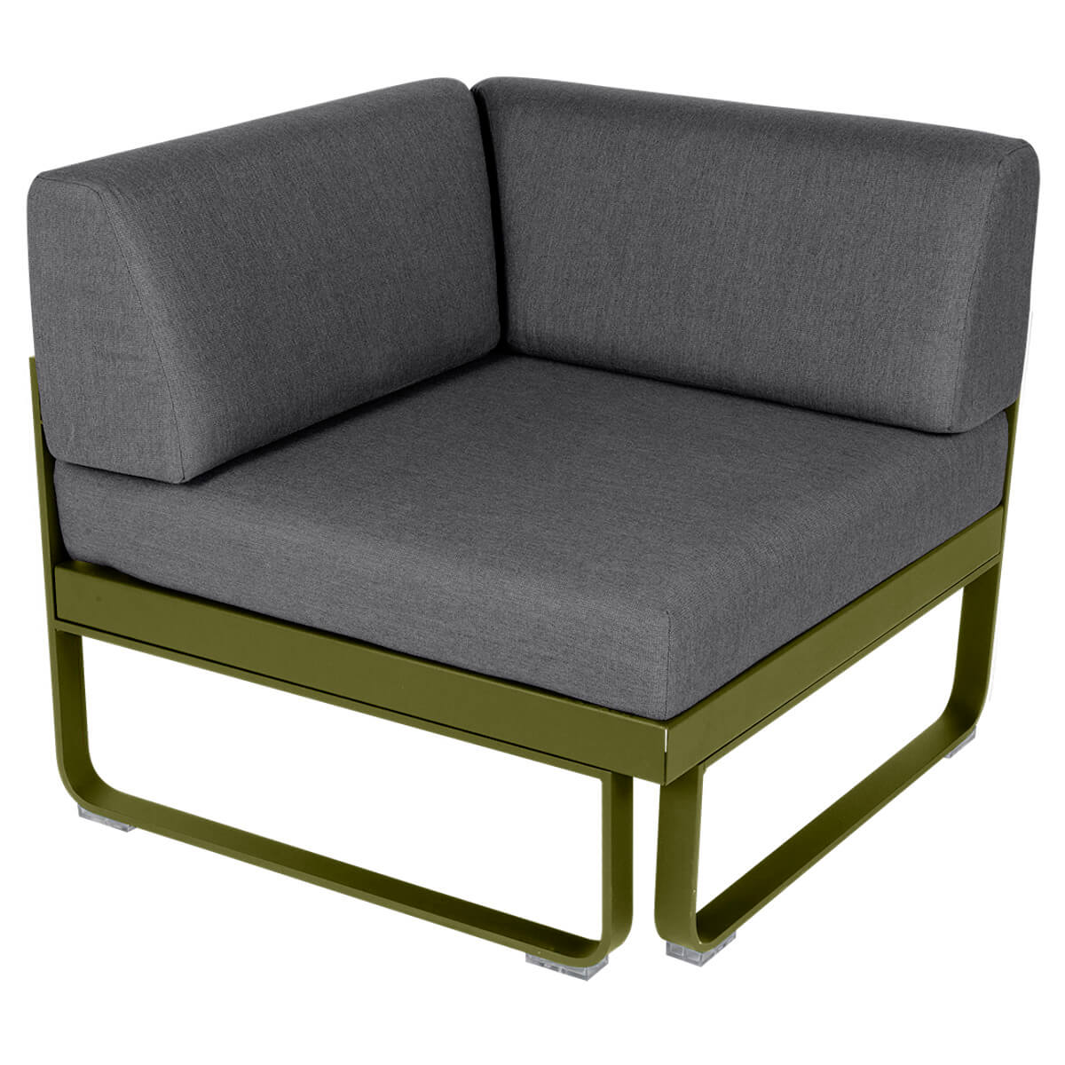 Module d'angle 1 place BELLEVIE Fermob vert pesto-gris graphite