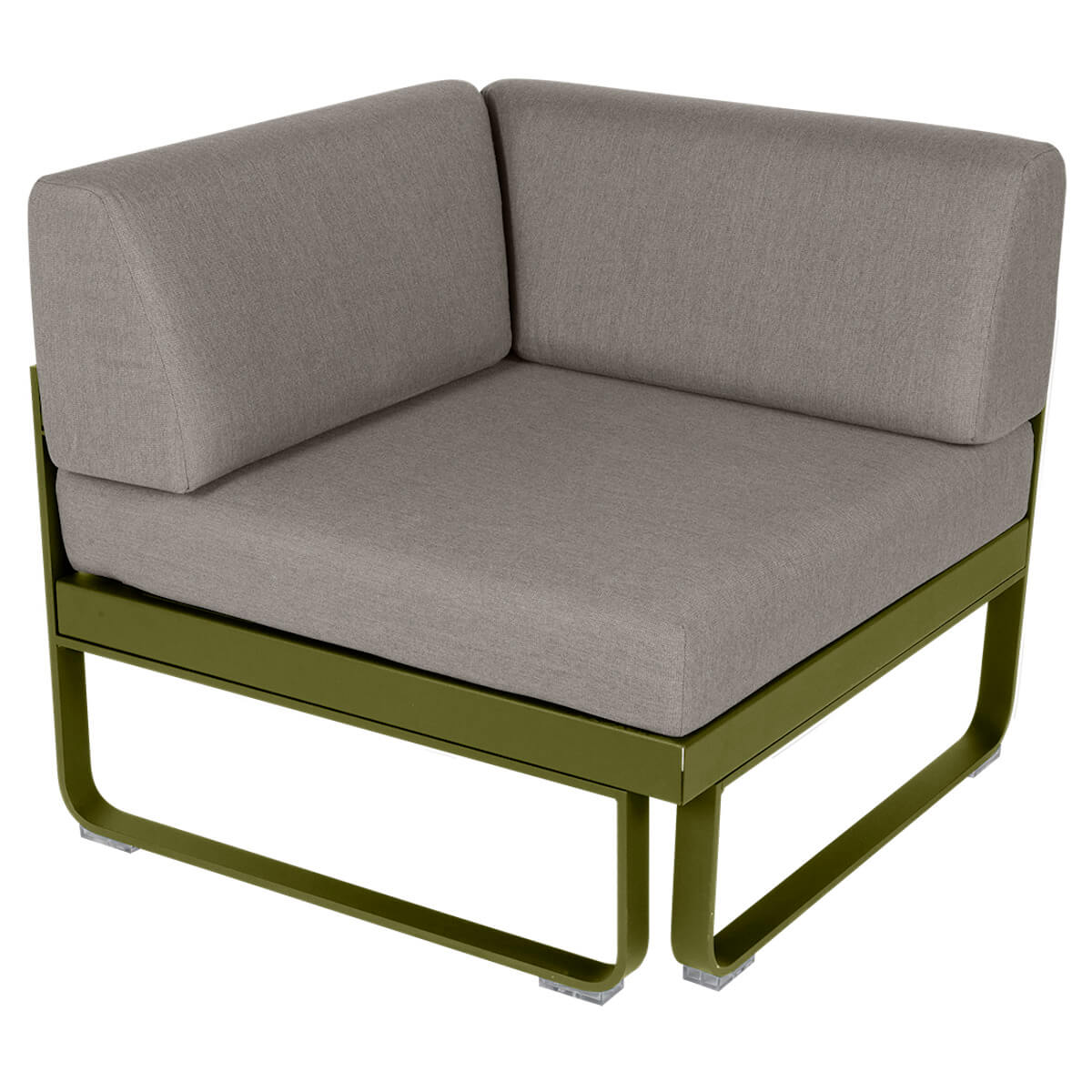 Module d'angle 1 place BELLEVIE Fermob vert pesto-taupe grisé