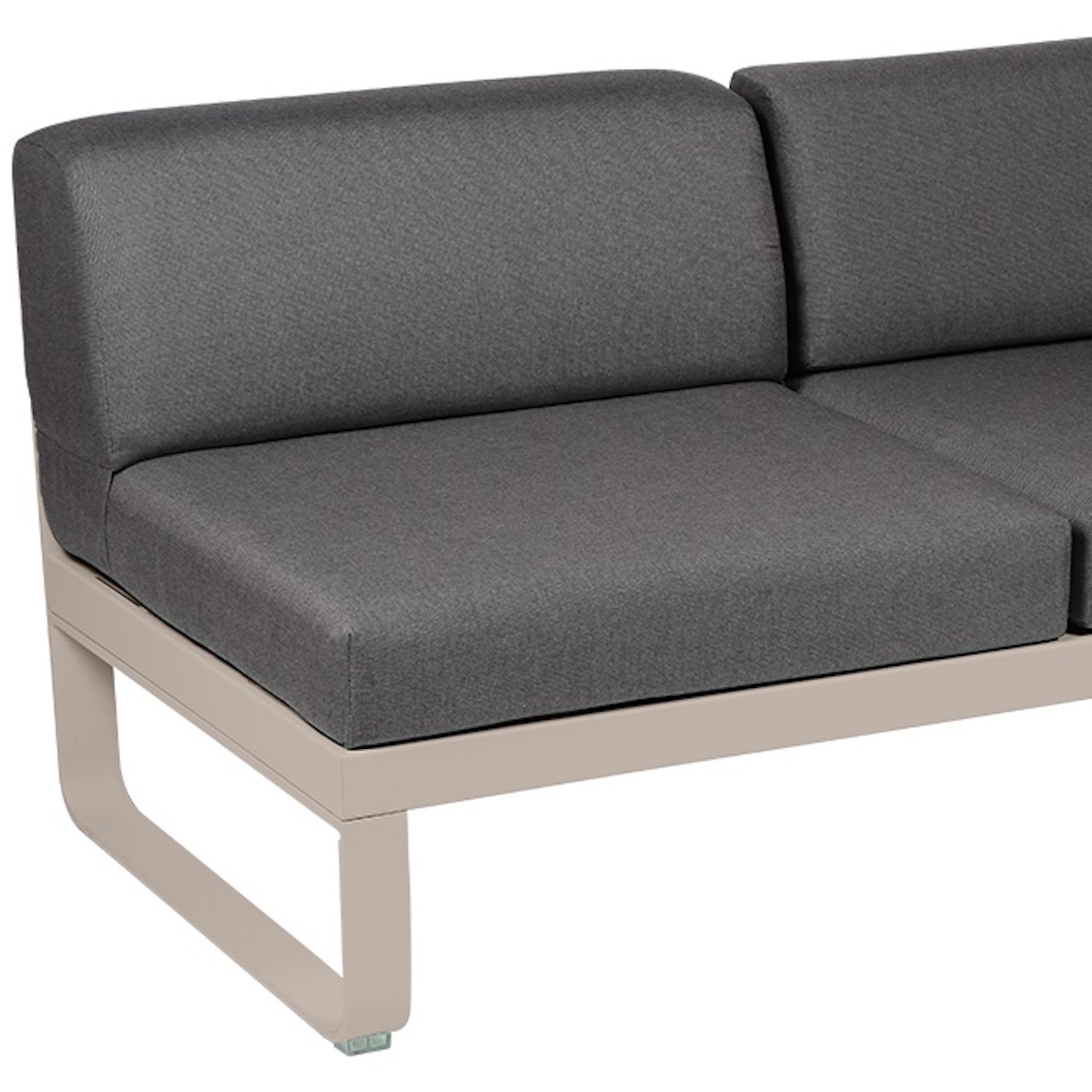 Module d'angle 2 places droite BELLEVIE Fermob brun muscade-gris graphite
