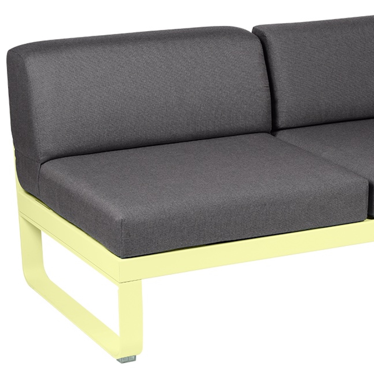 Module d'angle 2 places droite BELLEVIE Fermob citron givré-gris graphite