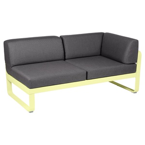 Module d'angle 2 places droite BELLEVIE Fermob citron givré-gris graphite