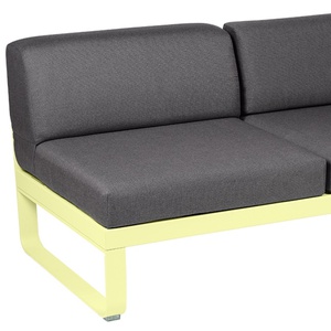 Module d'angle 2 places droite BELLEVIE Fermob citron givré-gris graphite