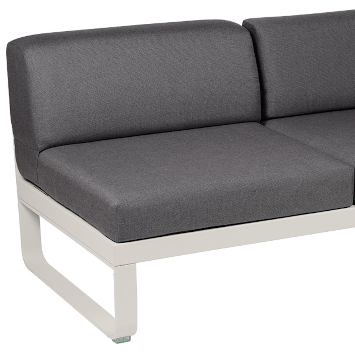 Module d'angle 2 places droite BELLEVIE Fermob gris argile-gris graphite