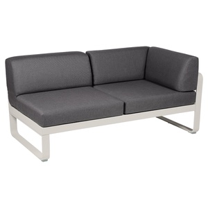 Module d'angle 2 places droite BELLEVIE Fermob gris argile-gris graphite