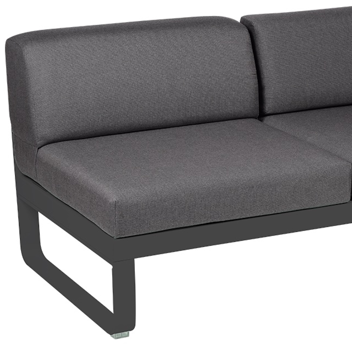 Module d'angle 2 places droite BELLEVIE Fermob gris carbone-gris graphite