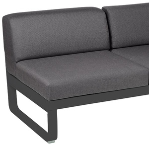 Module d'angle 2 places droite BELLEVIE Fermob gris carbone-gris graphite