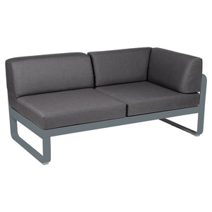 Module d'angle 2 places droite BELLEVIE Fermob gris orage-gris graphite