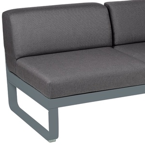 Module d'angle 2 places droite BELLEVIE Fermob gris orage-gris graphite