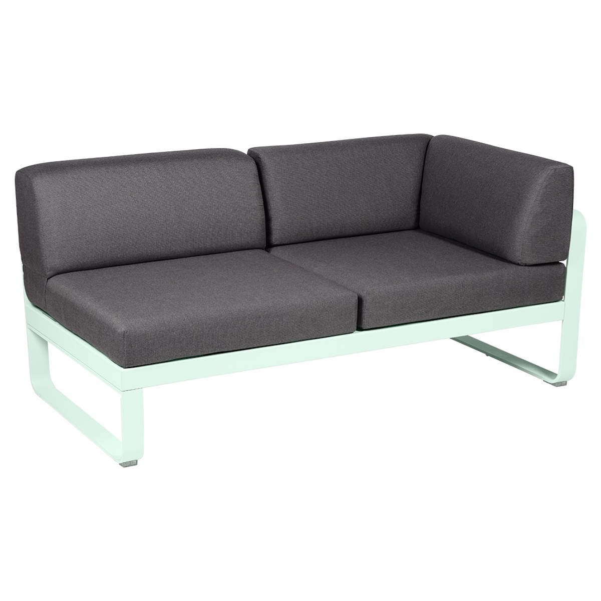 Module d'angle 2 places droite BELLEVIE Fermob menthe glaciale-gris graphite