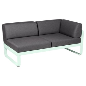 Module d'angle 2 places droite BELLEVIE Fermob menthe glaciale-gris graphite