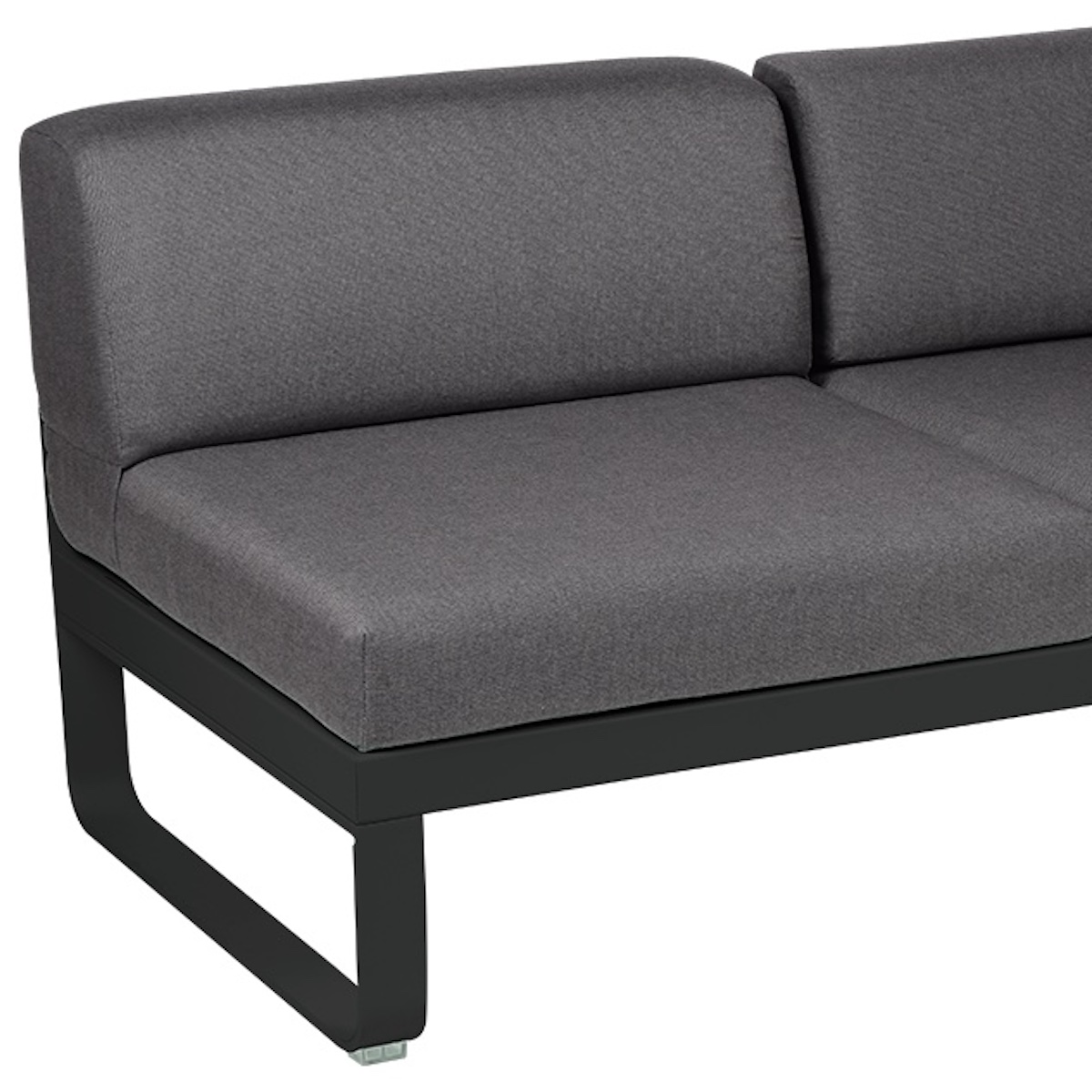 Module d'angle 2 places droite BELLEVIE Fermob noir réglisse-gris graphite