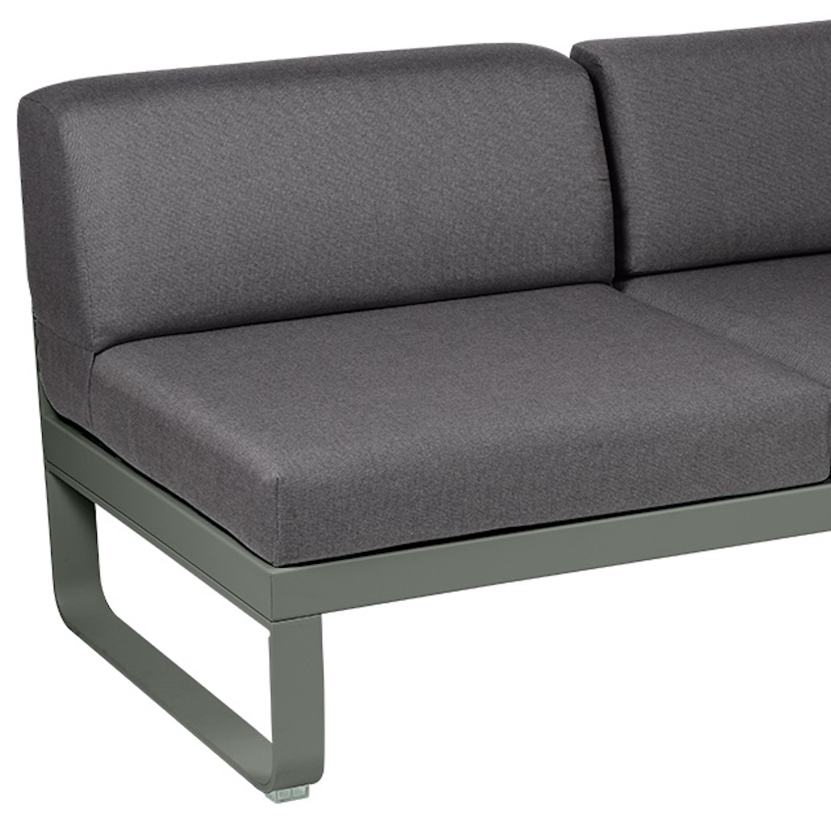 Module d'angle 2 places droite BELLEVIE Fermob romarin-gris graphite