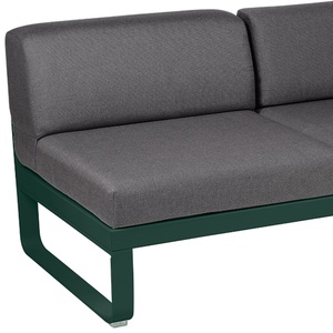 Module d'angle 2 places droite BELLEVIE Fermob vert cèdre-gris graphite
