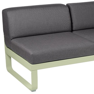 Module d'angle 2 places droite BELLEVIE Fermob vert tilleul-gris graphite