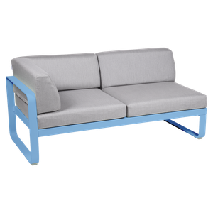 Module d'angle droit 2 places BELLEVIE Fermob bleu maya-gris flanelle 
