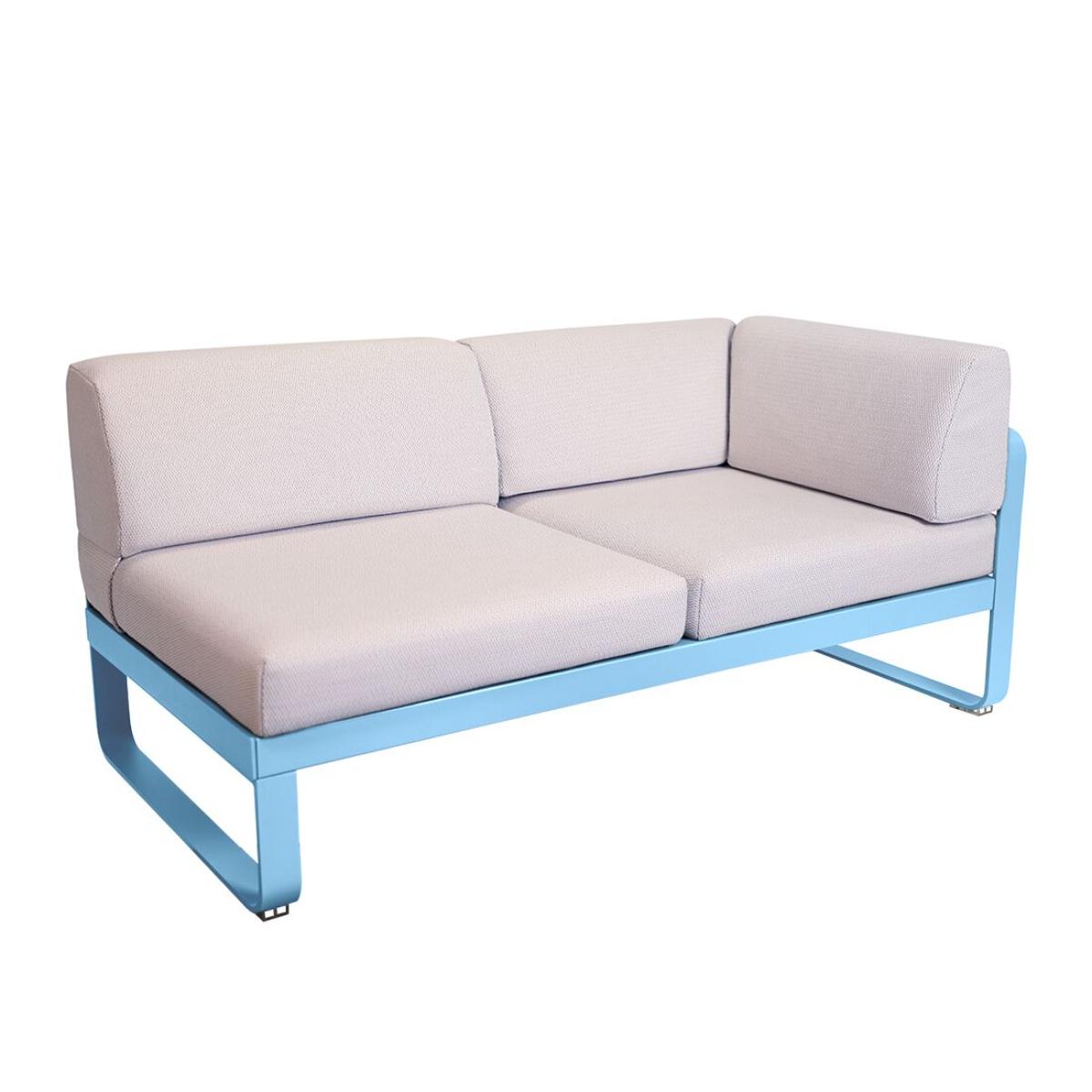 Module d'angle droit 2 places BELLEVIE Fermob bleu maya-perle 