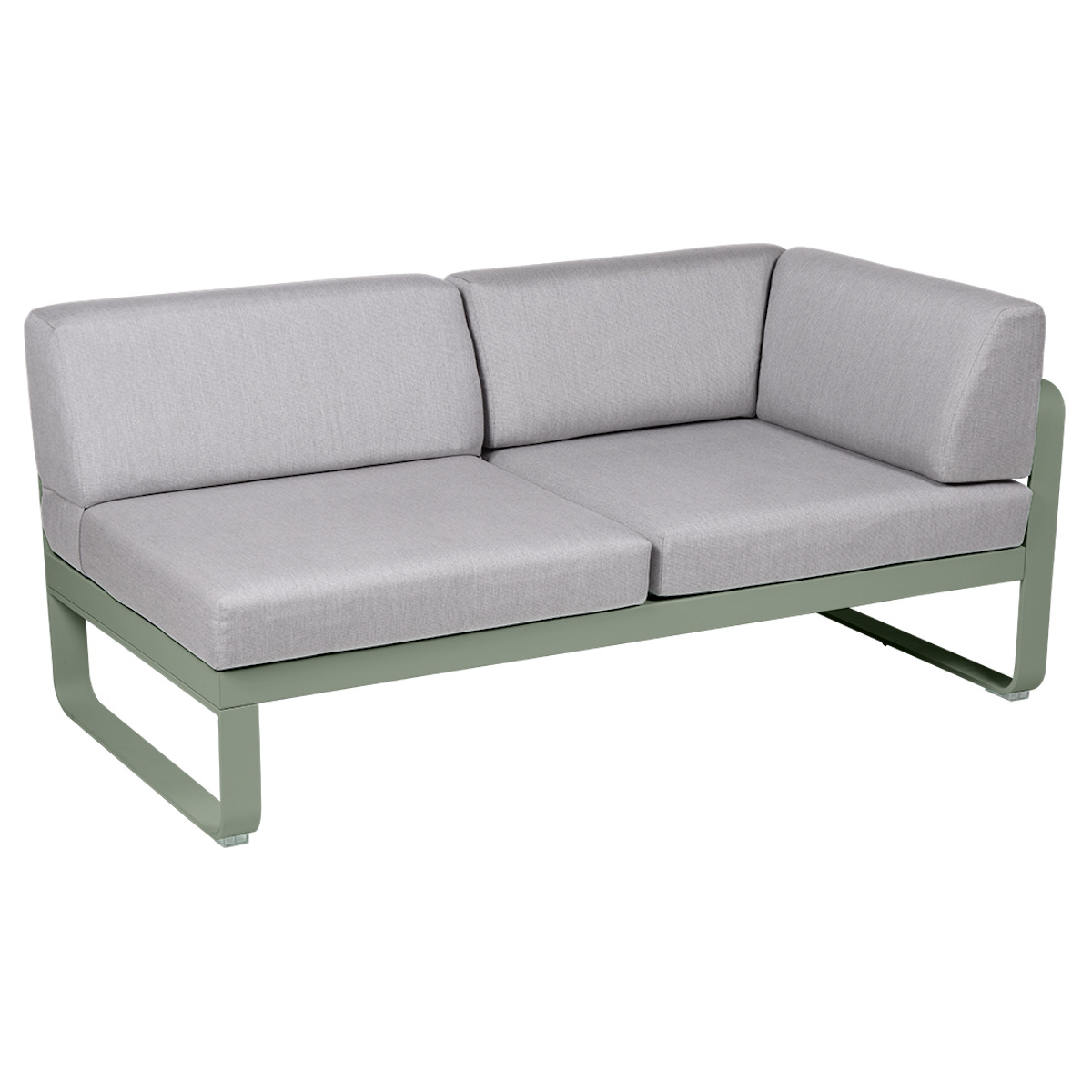 Module d'angle droit 2 places BELLEVIE Fermob cactus-gris flanelle