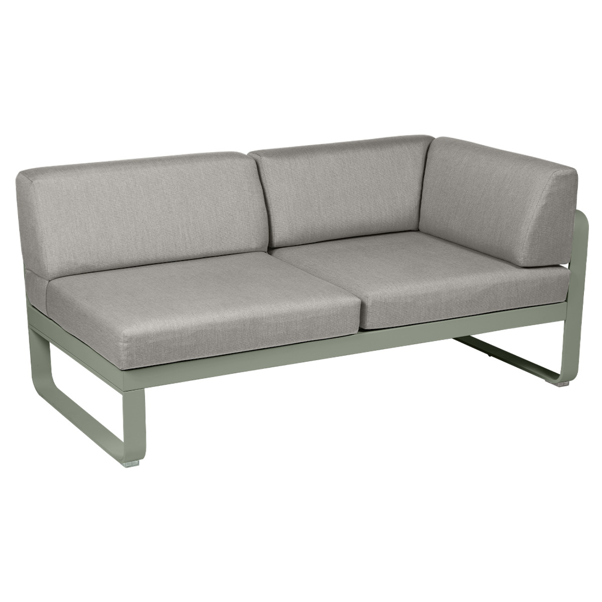 Module d'angle droit 2 places BELLEVIE Fermob cactus-taupe grisé
