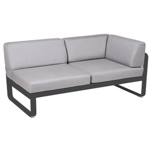 Module d'angle droit 2 places BELLEVIE Fermob carbone-gris flanelle