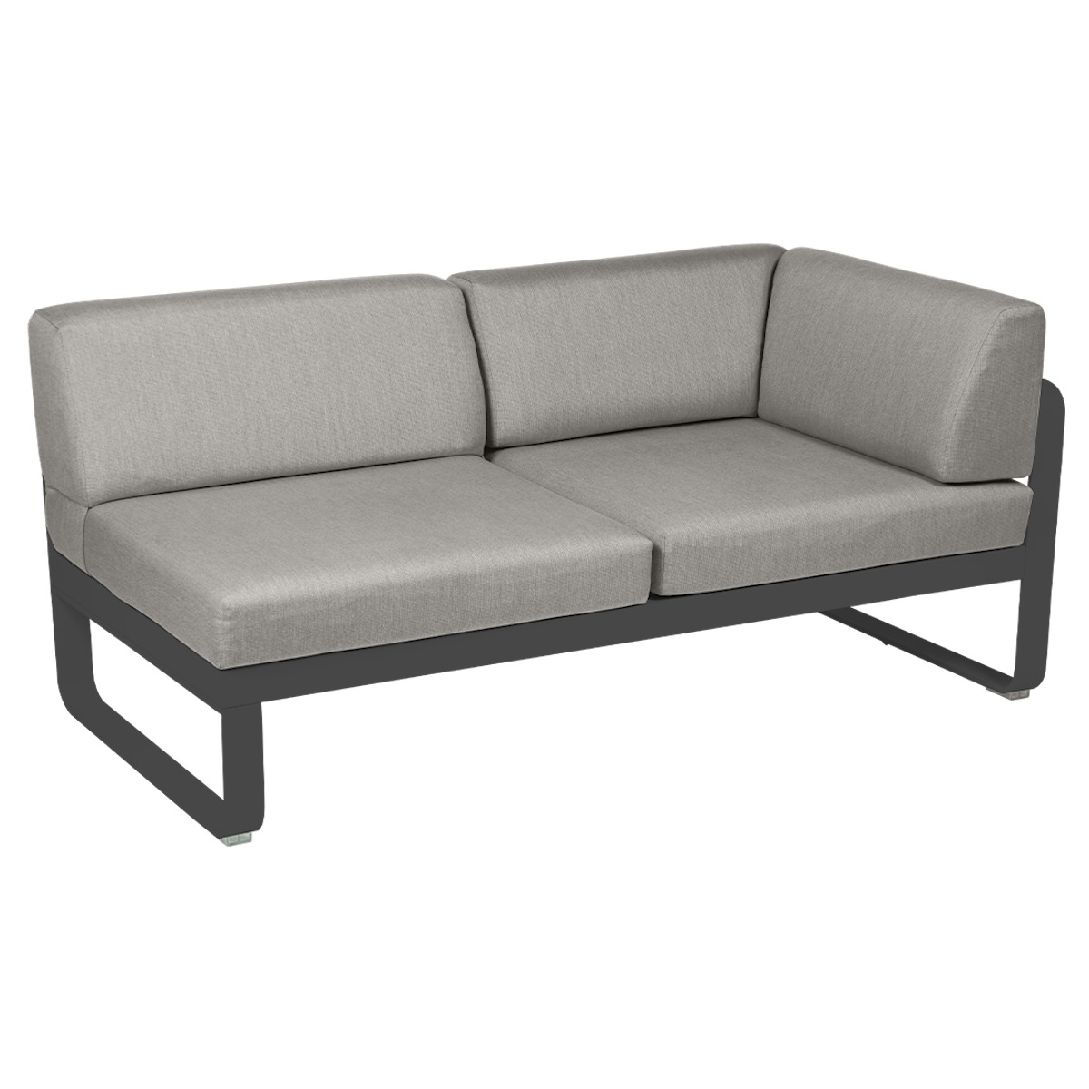 Module d'angle droit 2 places BELLEVIE Fermob carbone-taupe grisé