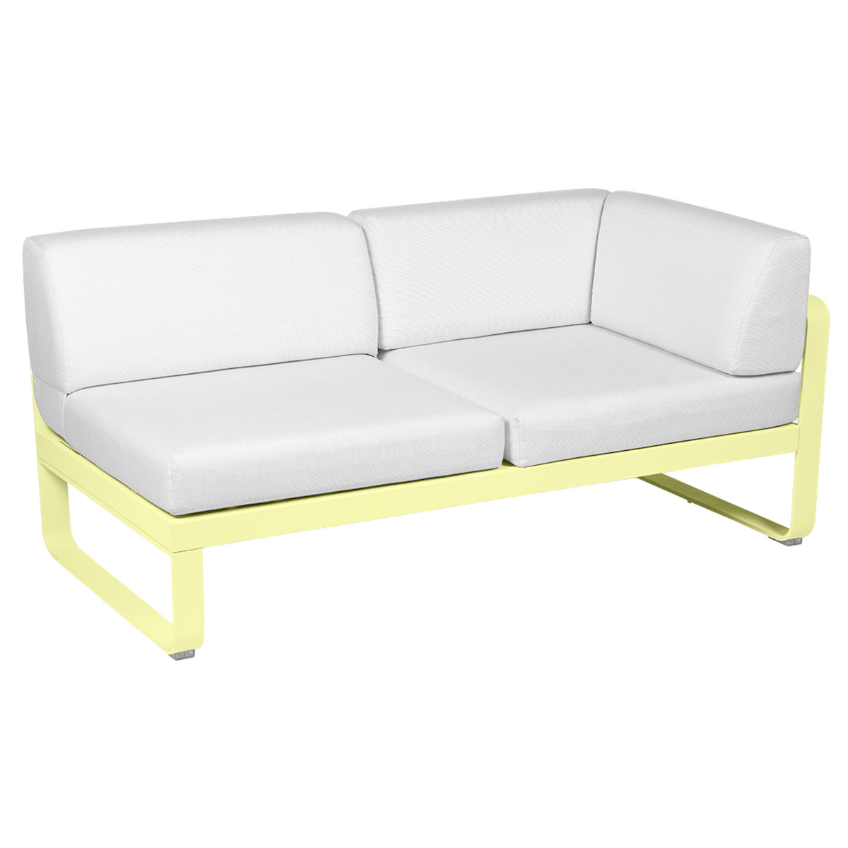Module d'angle droit 2 places BELLEVIE Fermob citron givré-blanc grisé