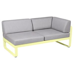 Module d'angle droit 2 places BELLEVIE Fermob citron givré-gris flanelle