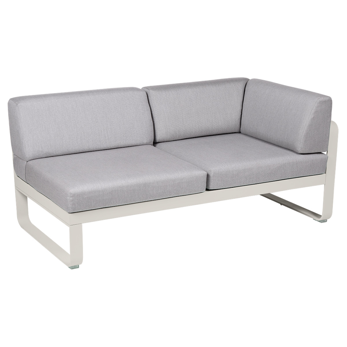 Module d'angle droit 2 places BELLEVIE Fermob gris argile-gris flanelle