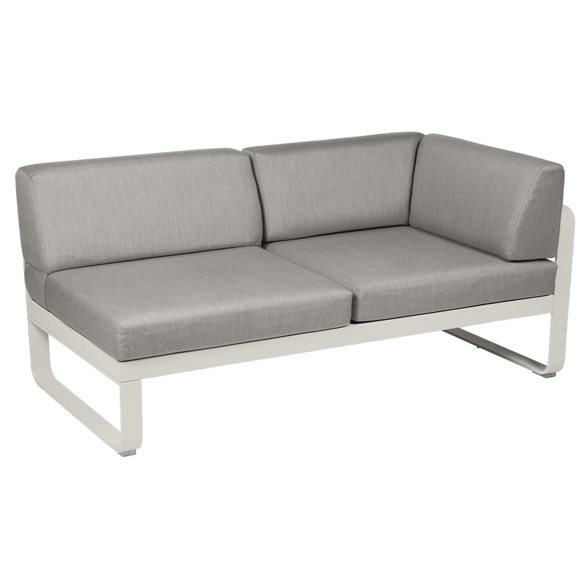 Module d'angle droit 2 places BELLEVIE Fermob gris argile-taupe grisé