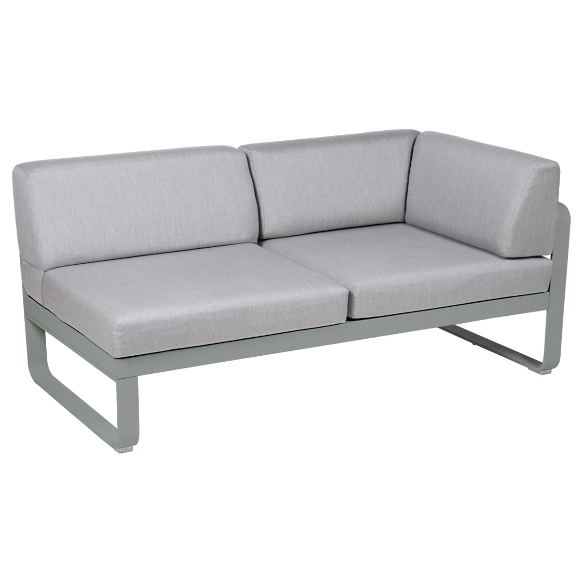 Module d'angle droit 2 places BELLEVIE Fermob gris lapilli-gris flanelle