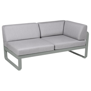 Module d'angle droit 2 places BELLEVIE Fermob gris lapilli-gris flanelle