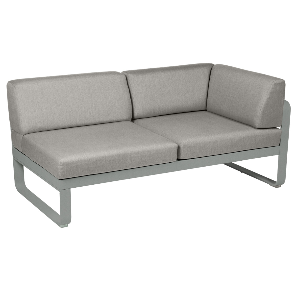 Module d'angle droit 2 places BELLEVIE Fermob gris lapilli-taupe grisé