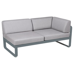 Module d'angle droit 2 places BELLEVIE Fermob gris orage-gris flanelle