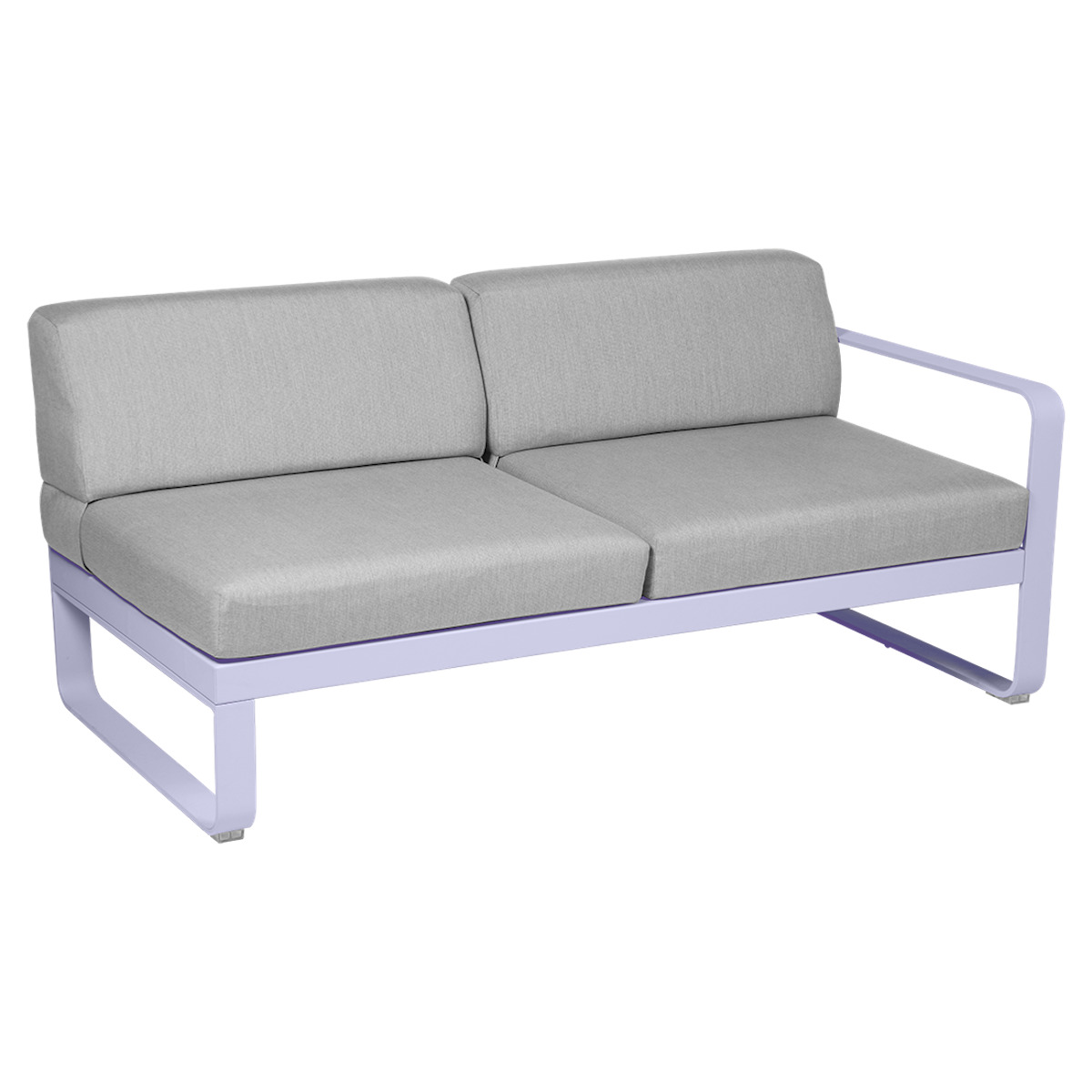 Module d'angle droit 2 places BELLEVIE Fermob guimauve-gris flanelle 