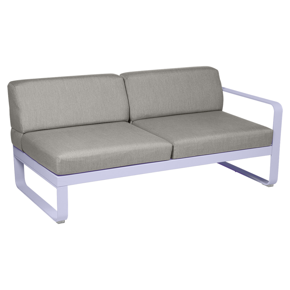 Module d'angle droit 2 places BELLEVIE Fermob guimauve-taupe grisé 