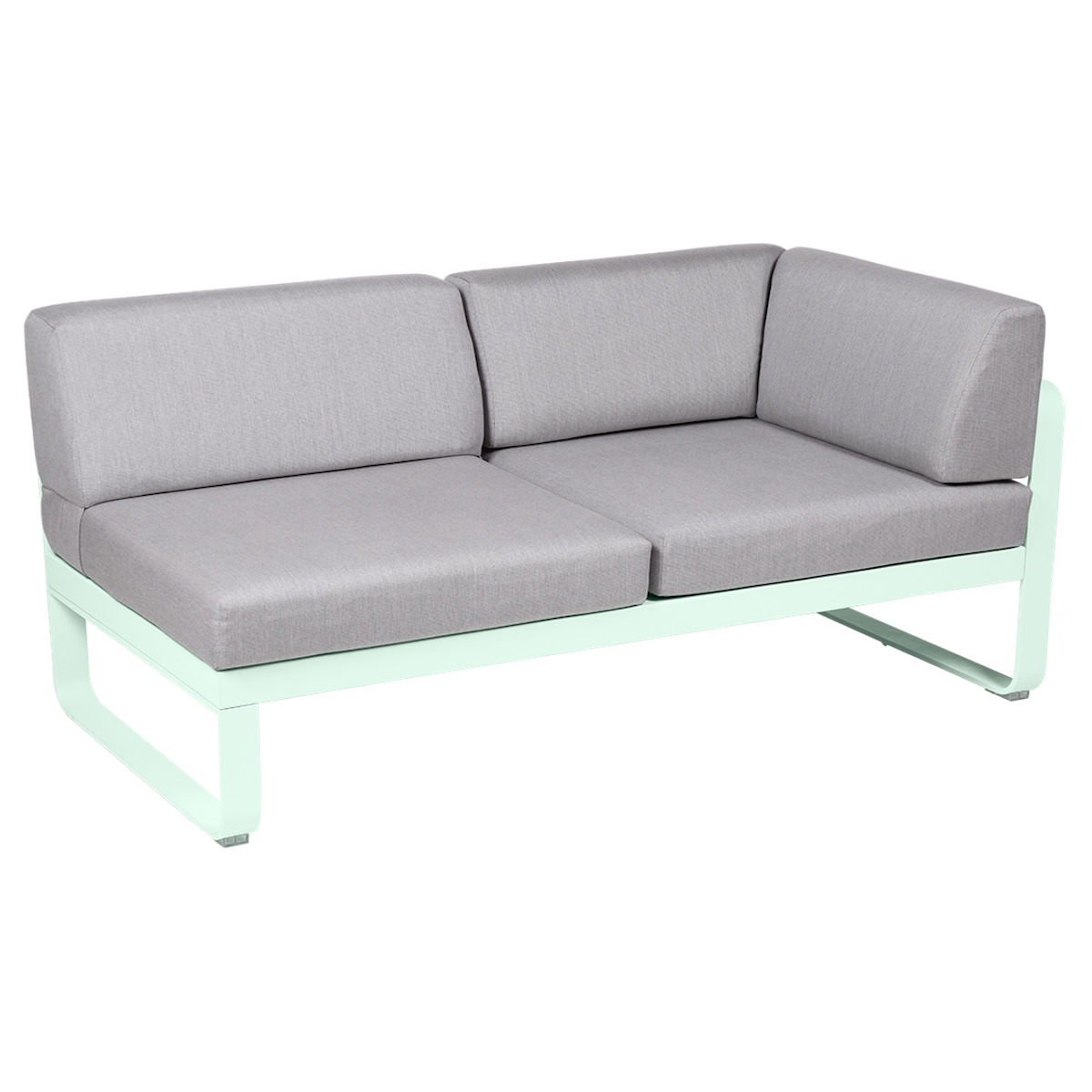 Module d'angle droit 2 places BELLEVIE Fermob menthe glaciale-gris flanelle