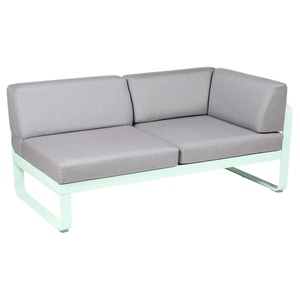 Module d'angle droit 2 places BELLEVIE Fermob menthe glaciale-gris flanelle
