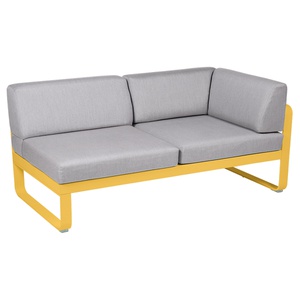 Module d'angle droit 2 places BELLEVIE Fermob miel NEW-gris flanelle