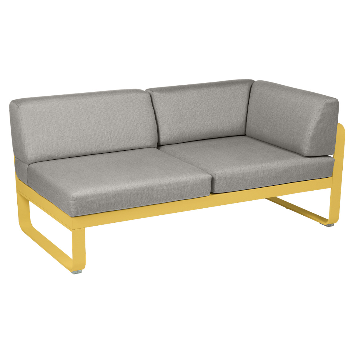 Module d'angle droit 2 places BELLEVIE Fermob miel NEW-taupe grisé