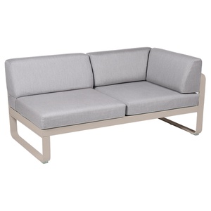 Module d'angle droit 2 places BELLEVIE Fermob muscade-gris flanelle