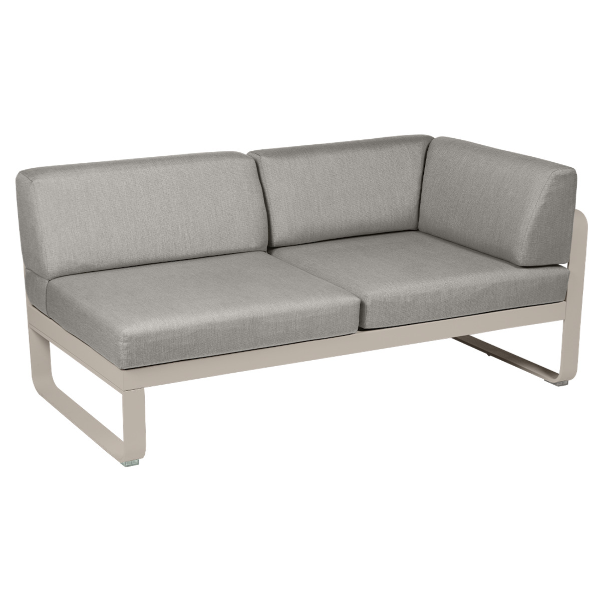 Module d'angle droit 2 places BELLEVIE Fermob muscade-taupe grisé