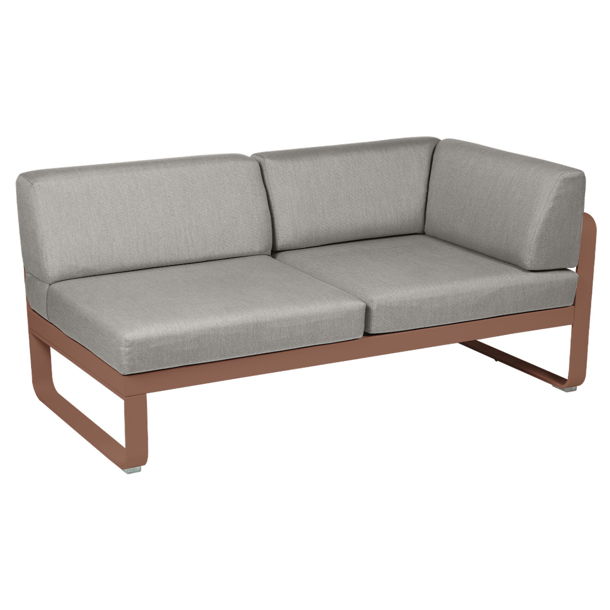 Module d'angle droit 2 places BELLEVIE Fermob ocre rouge-taupe grisé