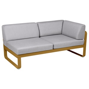 Module d'angle droit 2 places BELLEVIE Fermob pain d'épices-gris flanelle