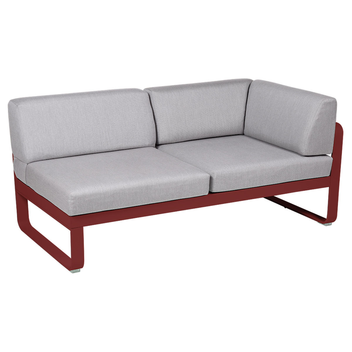 Module d'angle droit 2 places BELLEVIE Fermob piment-gris flanelle