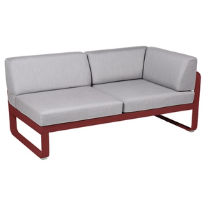 Module d'angle droit 2 places BELLEVIE Fermob piment-gris flanelle
