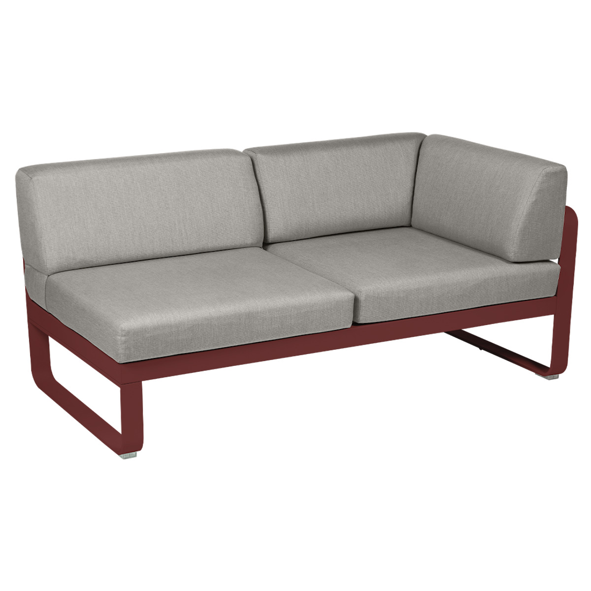 Module d'angle droit 2 places BELLEVIE Fermob piment-taupe grisé