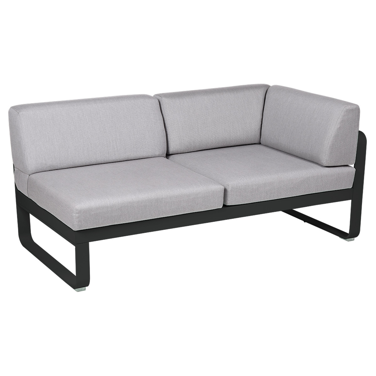Module d'angle droit 2 places BELLEVIE Fermob réglisse-gris flanelle